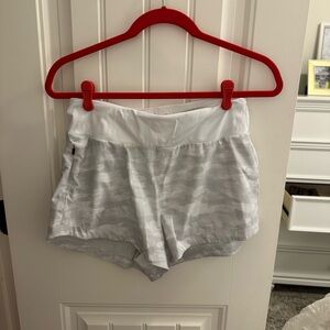 Free Fly Apparel Women's White and Gray Camo Athletic Shorts